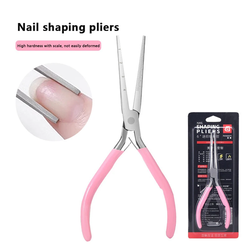 

Nail Shaping Tweezers Curve Pinching Tool Gel Quick Building Extension Tips Clips Pink Nail Art Design Manicure Tools