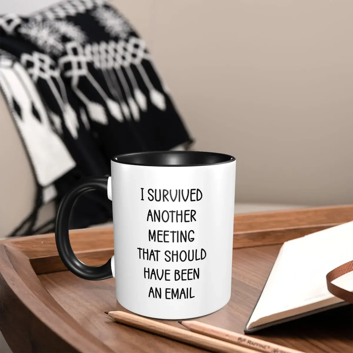 I Survived Another Meeting That Should Have Been An Email Mug Ceramic Coffee Cups Tea Mug Milk Cup Drinkware Gifts for Woman Man