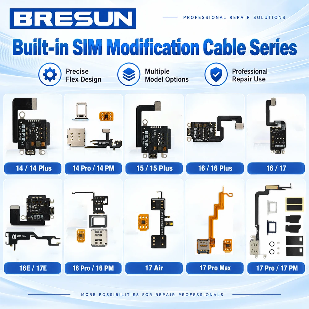 SIM EMP Modification Kit with Built-in MEP SED Integrated Slot for IPh 14/15/16/17 Series Repairs SIM Modification Slot Tool