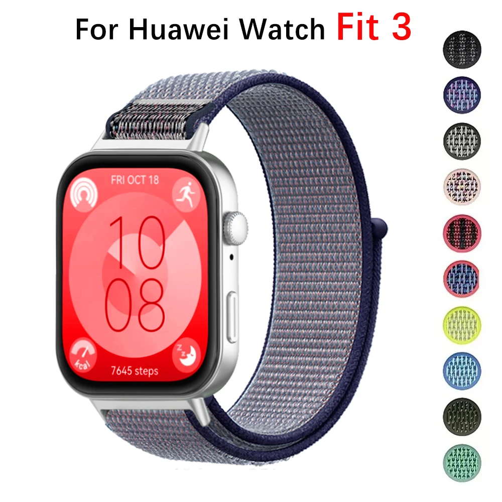 Nylon Loop For Huawei Watch Fit 3 Strap Smartwatch Accessories Replacement Sprot belt Correa Bracelet for Huawei Watch fit3 band