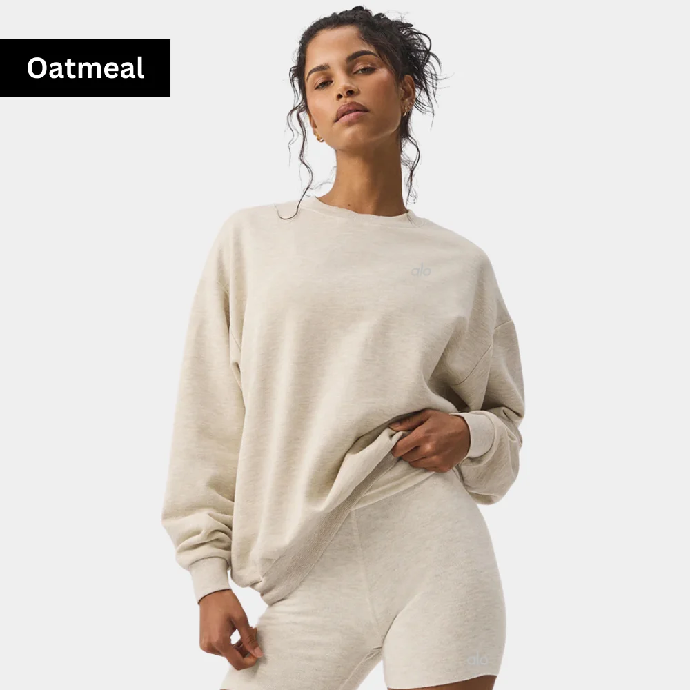 Casual Comfortable Pullover Trendy Streetwear Soft Oversized Sweatshirt Women's Alo Accolade Crew Neck Pullover Loungewear