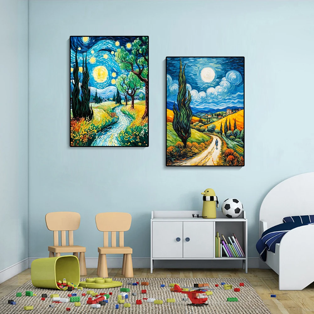 DIY 5D Art Diamond Painting Kit Van Gogh Impression – perfektes Geschenk für handgefertigte Heimdekoration – Detail 1
