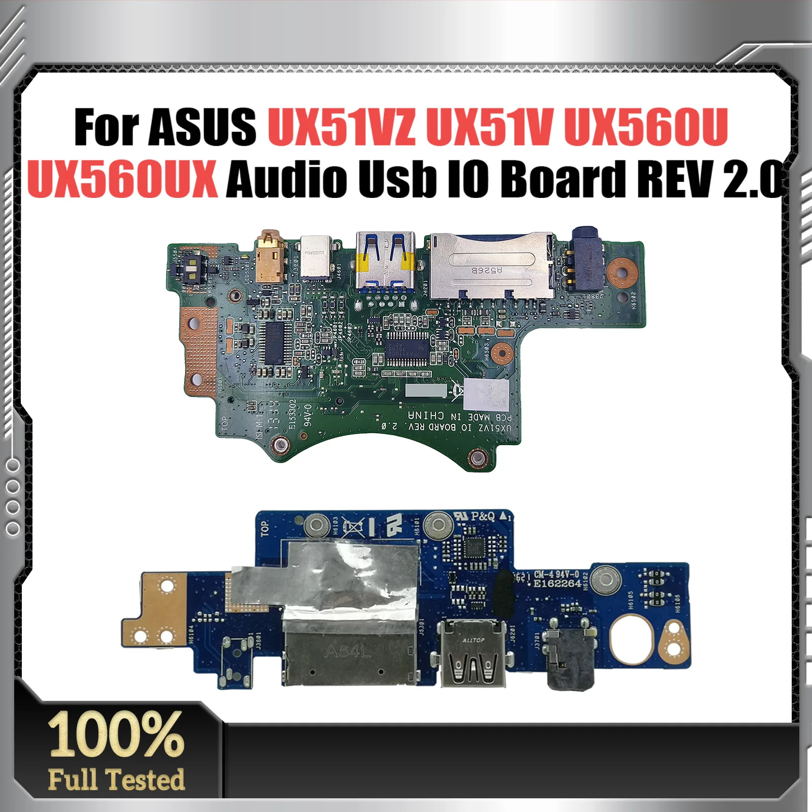 For ASUS UX51VZ UX51V UX560U UX560UX UX560UA Q534UX Laptop Audio Usb IO Interface Board REV 2.0 100% Tested Fast Ship