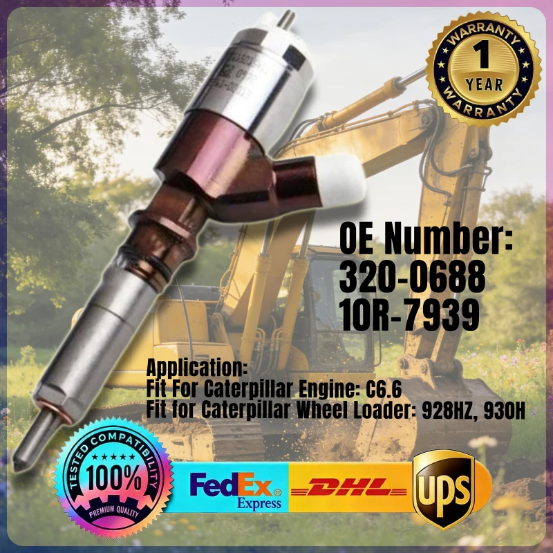 

Fuel Injector 320-0688 10R-7939 3200688 10R7939 for Caterpillar CAT Engine C6.6 Loader 928HZ 930H Track-Type Tractor D6N