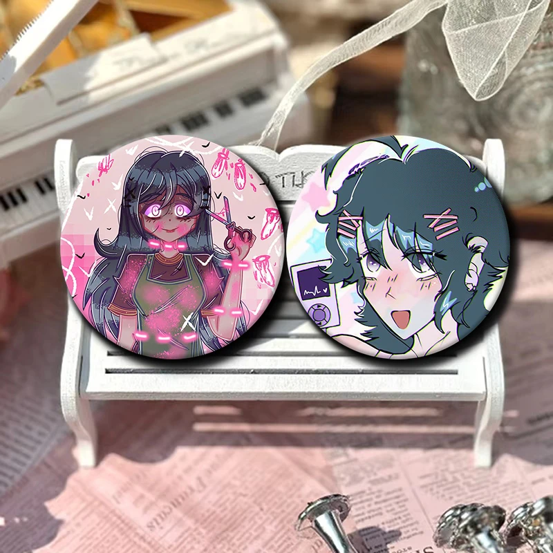 New Hot Horror Game Lacey's Games Anime Button Pins Lacey's Petshop Round Brooches Cartoon Badge for Bag Clothes Decor Gifts