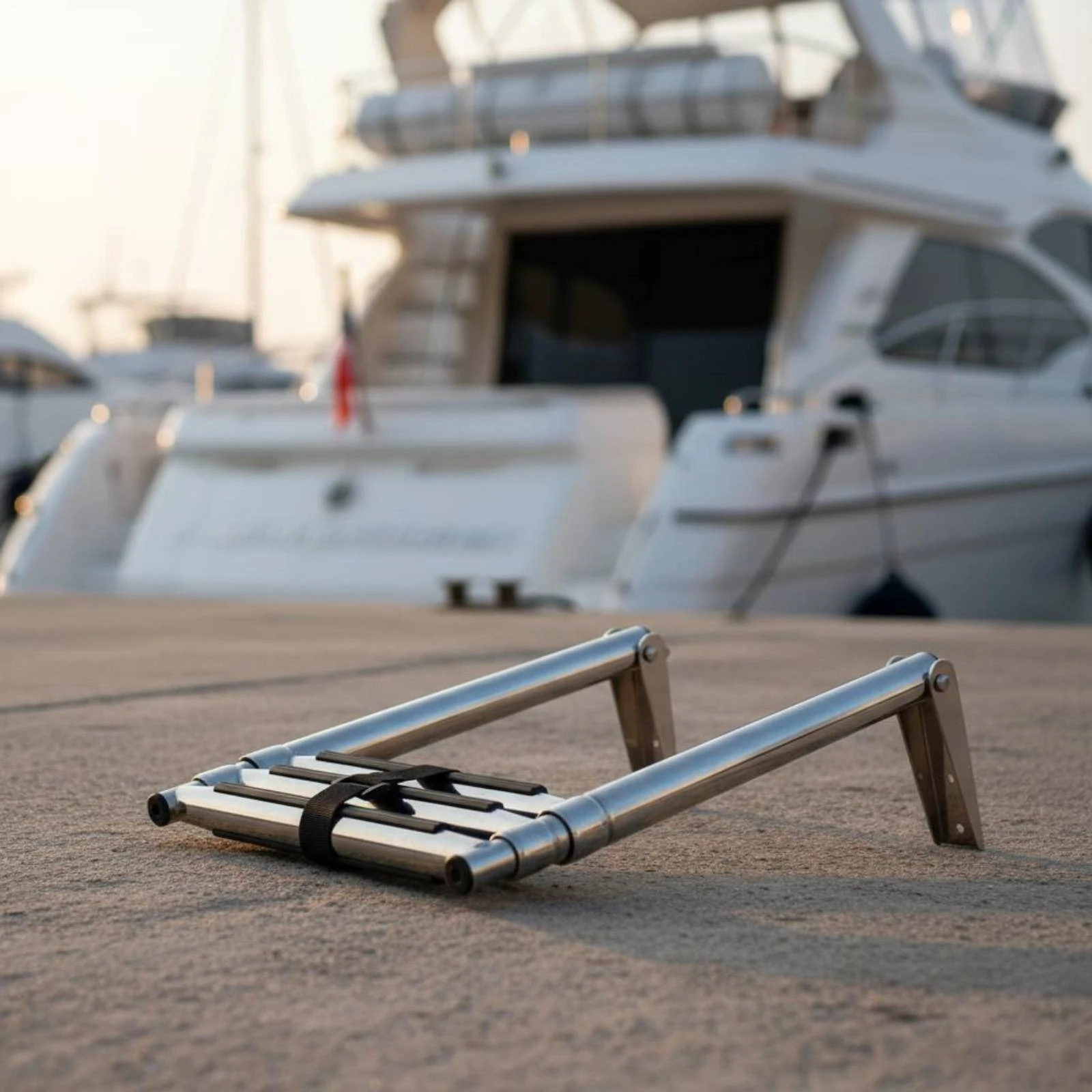 

Telescoping Folding Boat Ladder Corrosion-Resistant Telescoping Deck Ladder for Yacht