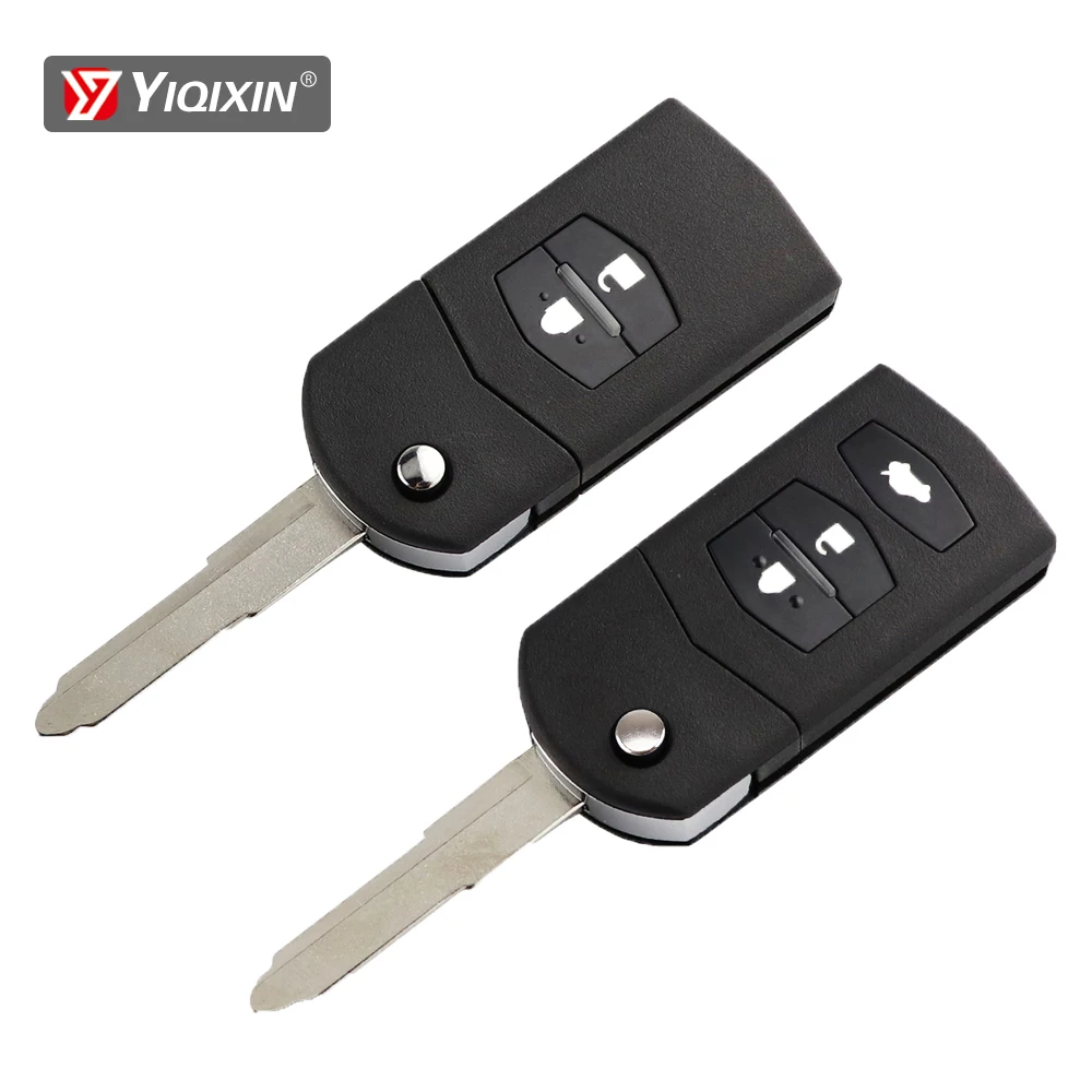 YIQIXIN Remote Car Key Shell For Mazda 2 3 5 6 Series M6 MX5 CX5 CX7 CX9 RX8 2005 2006 2007 2008 2009 2010 2011 2015 Uncut Blade