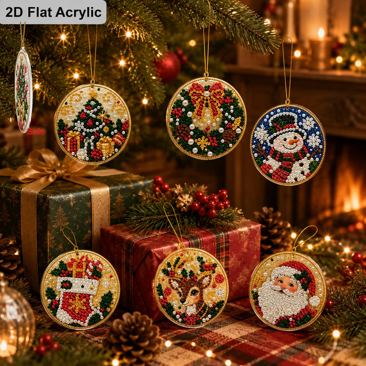 6 Adet/Set 2D Düz Akrilik İnci - Christmas Stocking Hanging incelemesi ve fiyatı