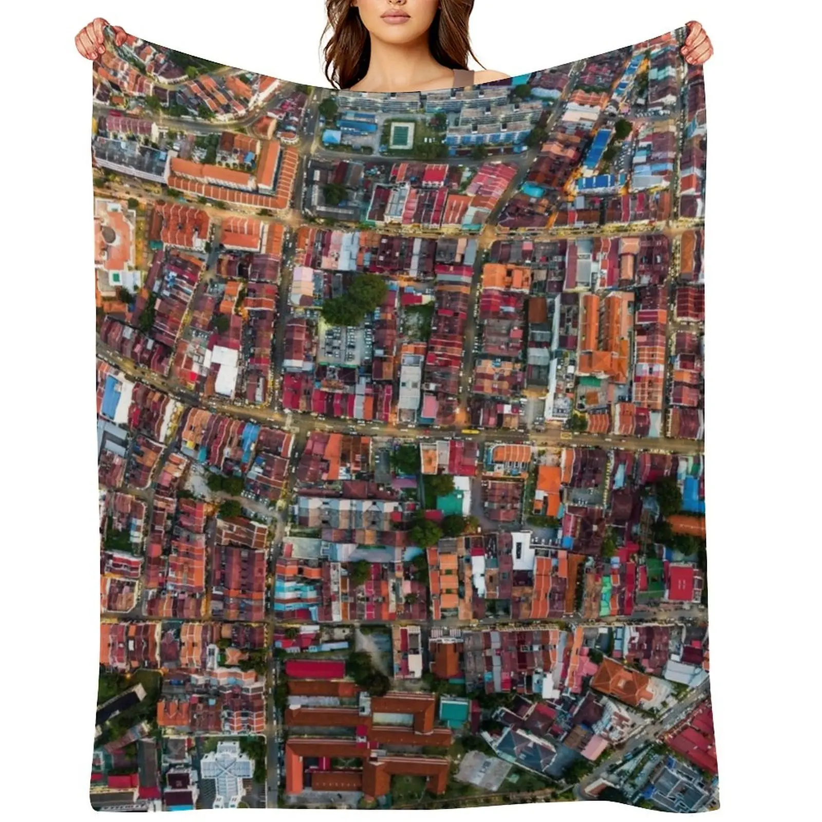 Over Penang - Chulia Street Throw Blanket Furrys Custom Luxury St Baby Blankets