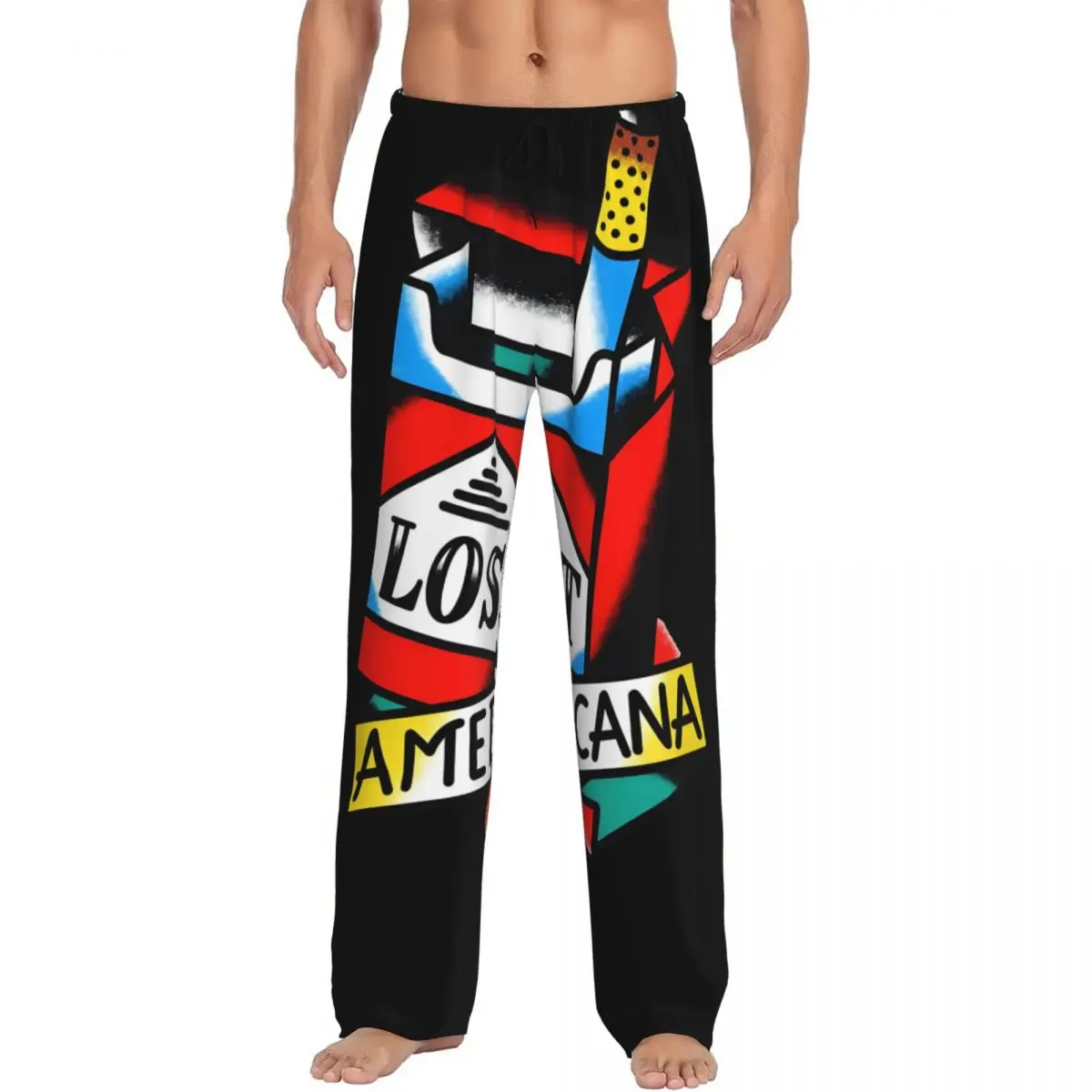 

Custom Printed Rapper Mgk Lost Americana Pajama Pants Men Sleep Sleepwear Bottoms with Pockets