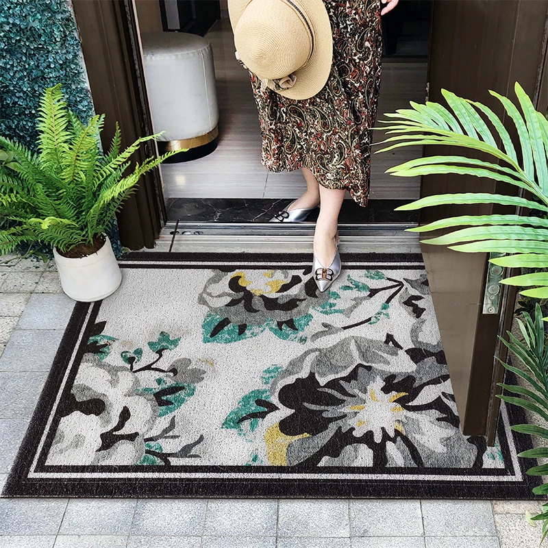 

Welcome Entrance Doormat Heavy-Duty Resistant Door Mats Non-Slip Rubber Indoor/Outdoor Rugs Dirt Trapper Entryway Carpet Black