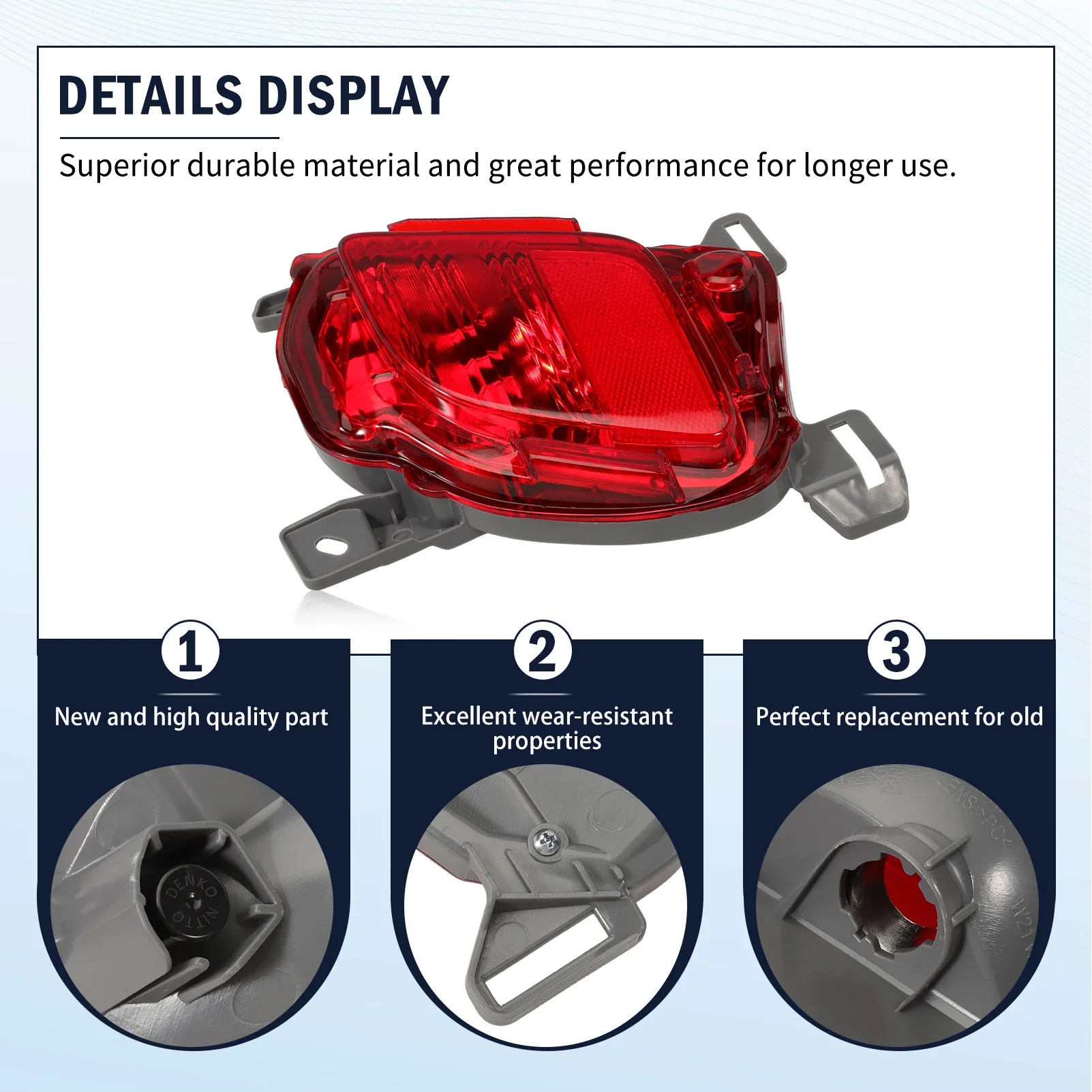 

TO1184108 Rear Left Side Bumper Reflector for Toyota Highlander 2014-2019 81490-0E020