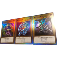 Diy Self Made 3Pcs/set Yu-Gi-Oh! First Generation Yu Sanjia Blue Eyes White Dragon Collection Card Twill Anime Card Gift Toy