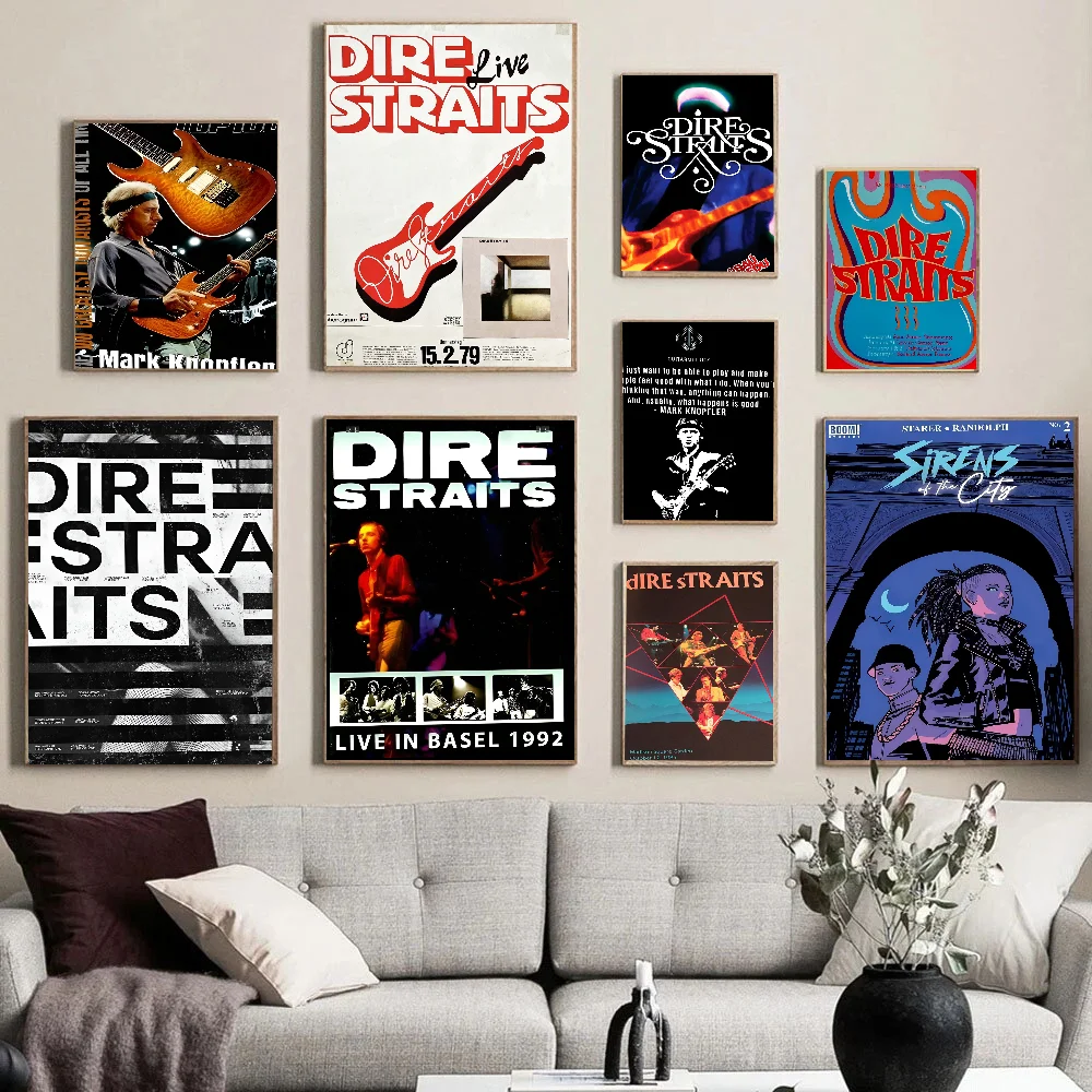 D-Dire S-Straits الكلاسيكية خمر الملصقات خمر غرفة بار مقهى ملصقات ديكور جدار اللوحة #1