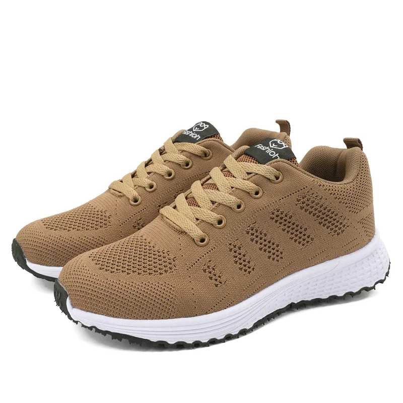 Women's Flat Shoes Solid Color Mesh Breathable Casual Shoes Spring and Summer Anti Slip Wear-resistant Tennis Women Sports Shoes