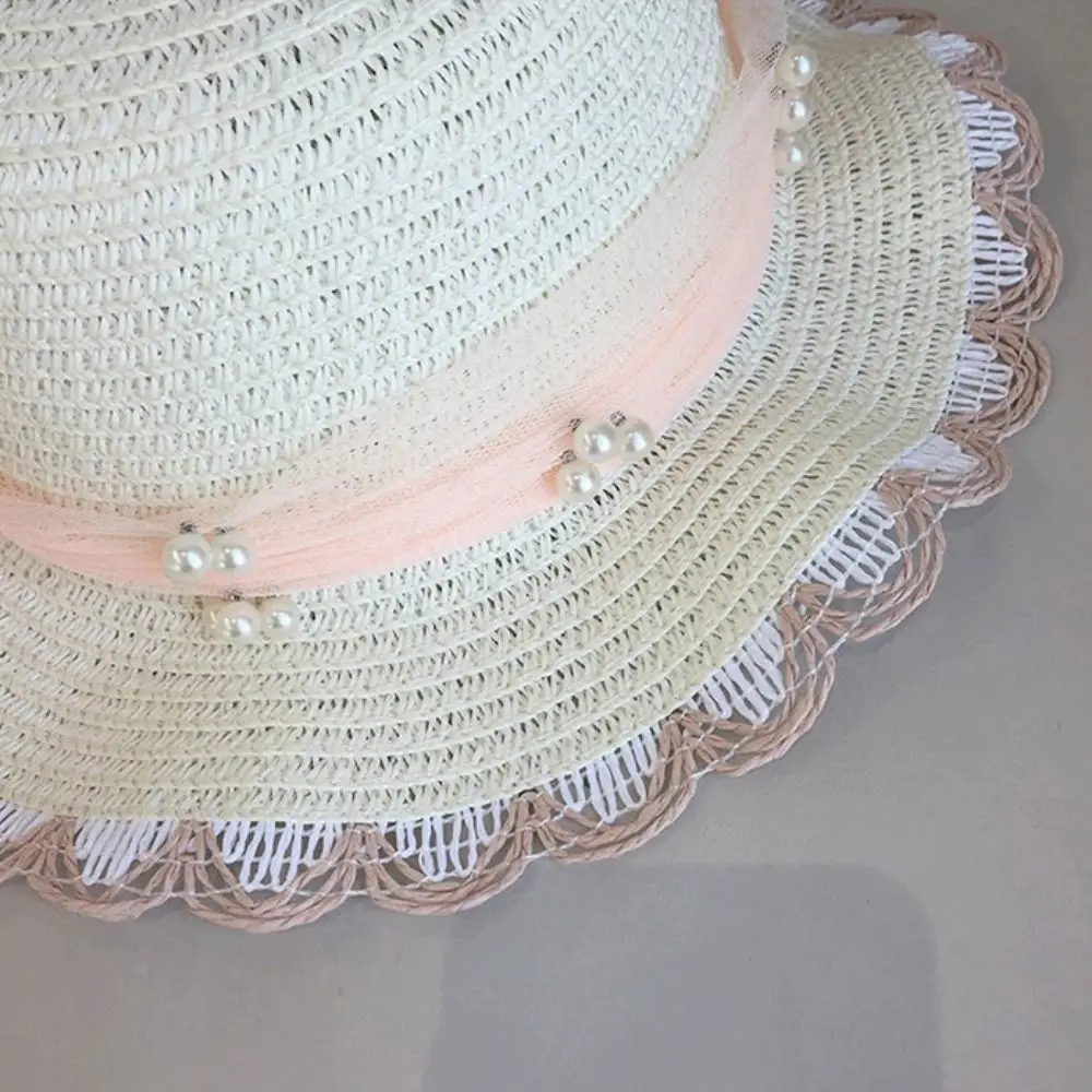 جديد القش الأطفال القبعات القش واسعة حافة تنفس واقية من الشمس قبعة أزياء عارضة القوس الشمس كتلة قبعة الصيف