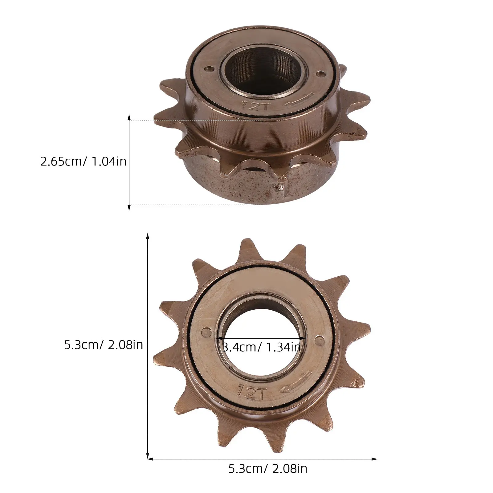 Steel 12 Tooth Flywheel 12T Large Hole Inner Diameter 34Mm Bike Freewheel Exquisite Workmanship Precise Bite Effect Easy