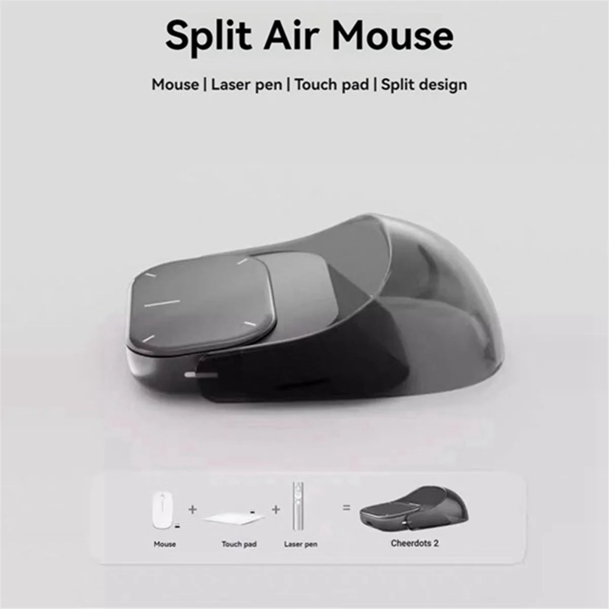 XFDE Air Mouse Bluetooth inalámbrico Touchpad extraíble teléfono inteligente puntero láser remoto para Windows/Mac/tableta/TV negro