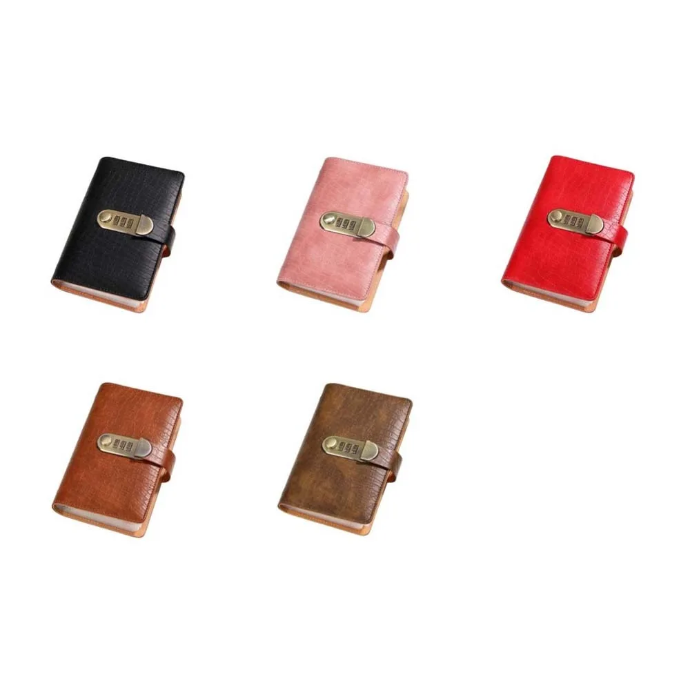 With Password Lock Saving Money Binder Wallet Storage Imitation Crocodile PU Leather Budget Binder with Lock 50Sheets