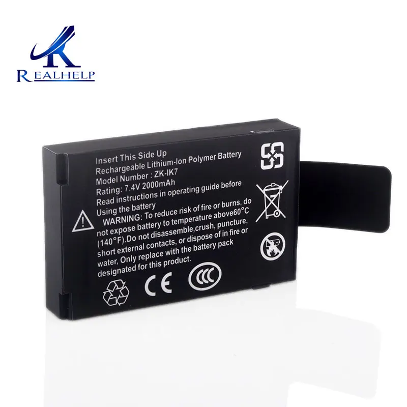 ZK Iface302-batería de litio recargable para asistencia eléctrica, pila de 7,4 V y 2000mAh, ZKTeco