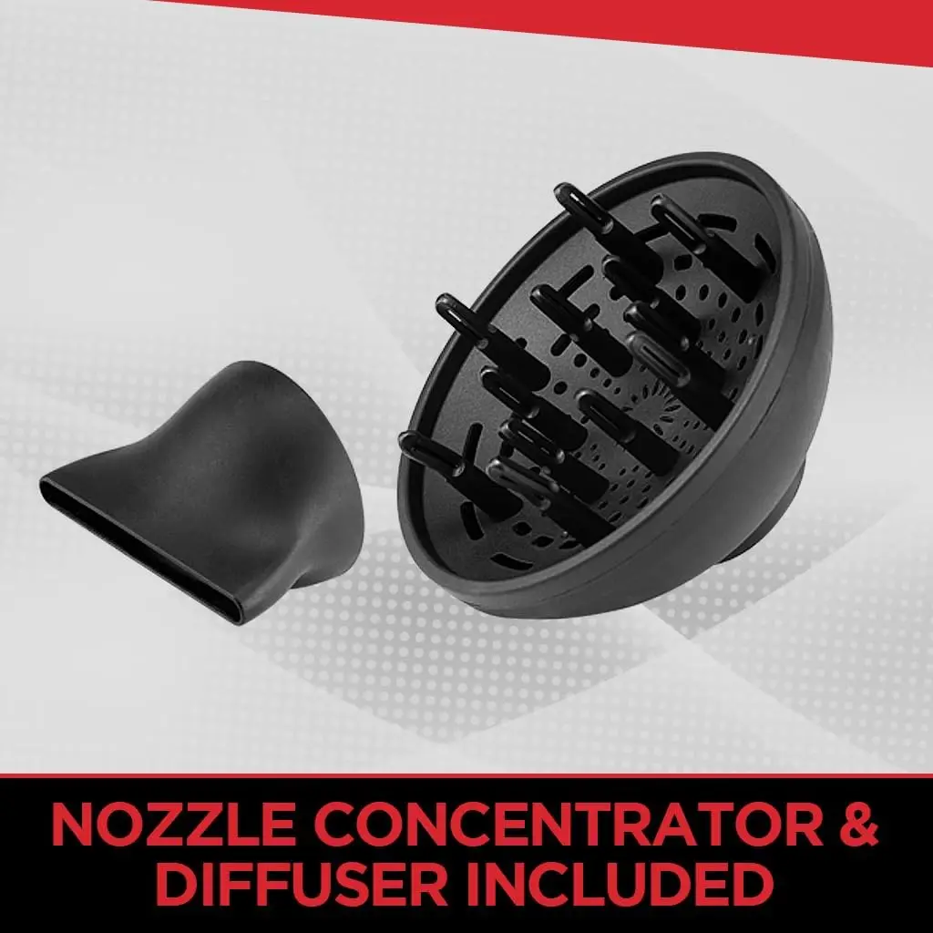 Professional Ionic Hair Dryer 1875W Ceramic Technology Fast Drying Blow Dryer Frizz Reduction Shine 3 Heat 2 Speed Diffuser Conc