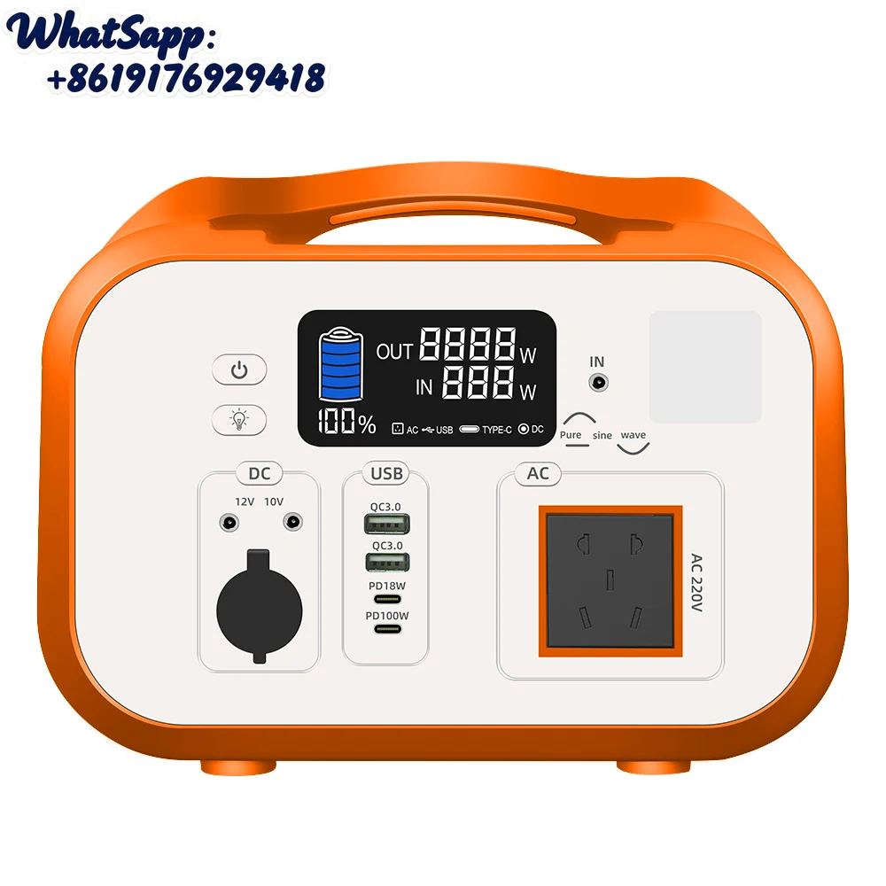 

2024 New Outdoor Power Supply 600W Solar Energy Storage Power Portable Lithium Battery Power Station with USB-A QC3.0 PD80W 100W