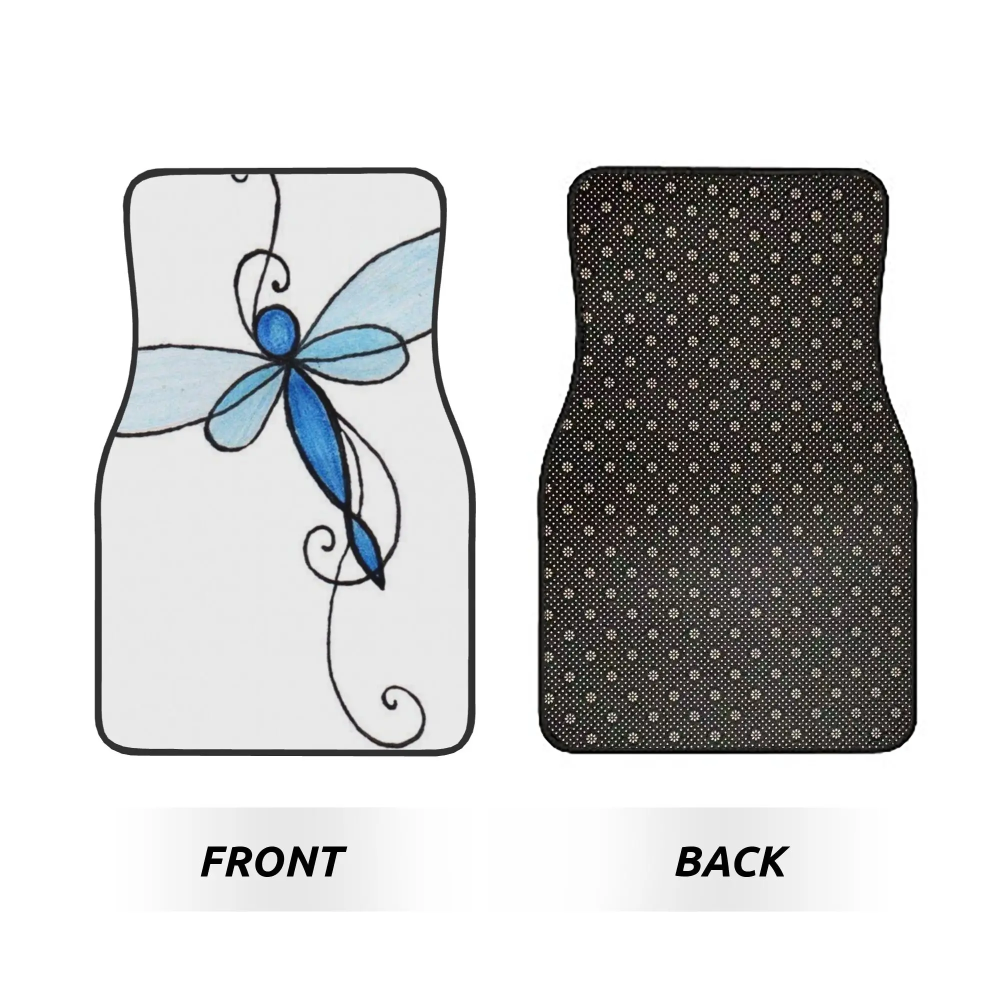 4pcs 29eb93b722e8159a759d35da78dc00a6 Printed Car Floor Mats, For The Front And Rear Seats Carpets Of Most Cars, For Car Interio