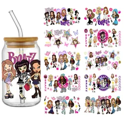 Cool Girl 16oz DTF Sticker per tazze Cool personalizza UV Wrap Transfer Sticker etichette personalizzate Logo fai da te autoadesivo impermeabile