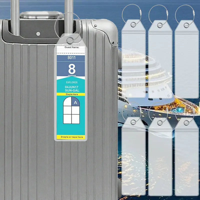 Aircraft Checked Luggage Identification Tag PVC Suitcase Hanging Tag Transparent Waterproof Card Sleeve Luggage Hanging Tag