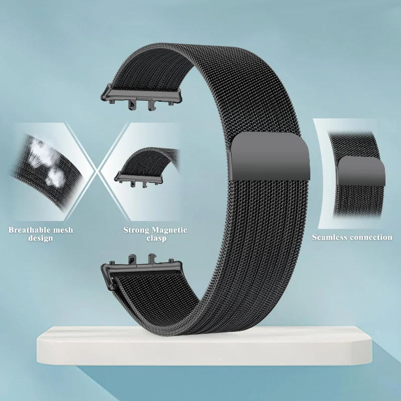 Milanese Loop Strap+Case For Samsung Galaxy Fit 3 SmartWatch Magnetic Wristband For Samsung Galaxy Fit 3 Screen Protector Cover
