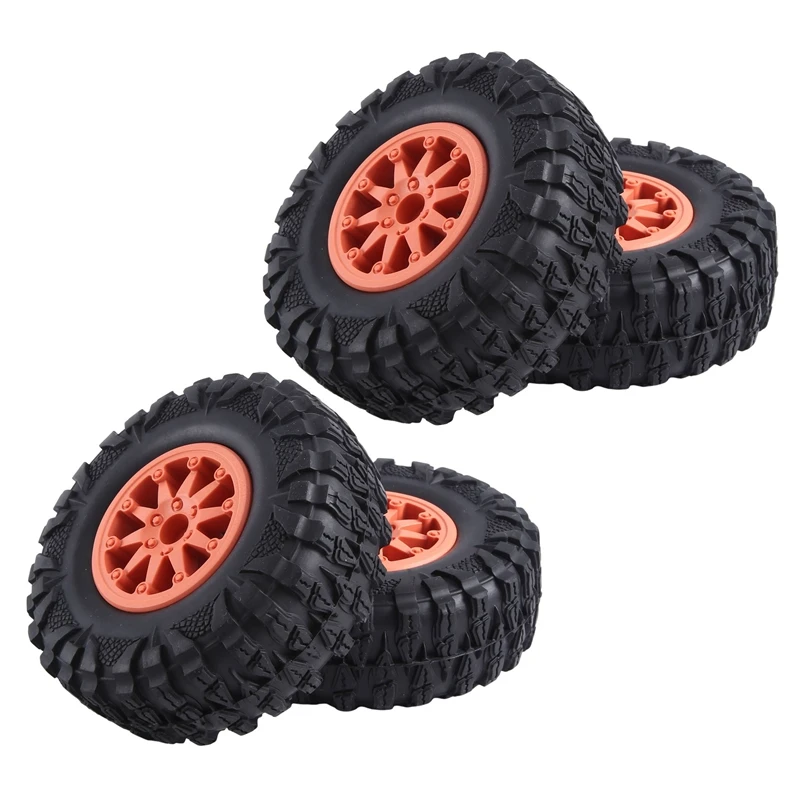 4PCS 2.2 Inch Nylon Plastic Beadlock Wheel 4.72In/120Mm Tire With 12Mm Combiner Hex For 1/10 RC Rock Crawler Parts