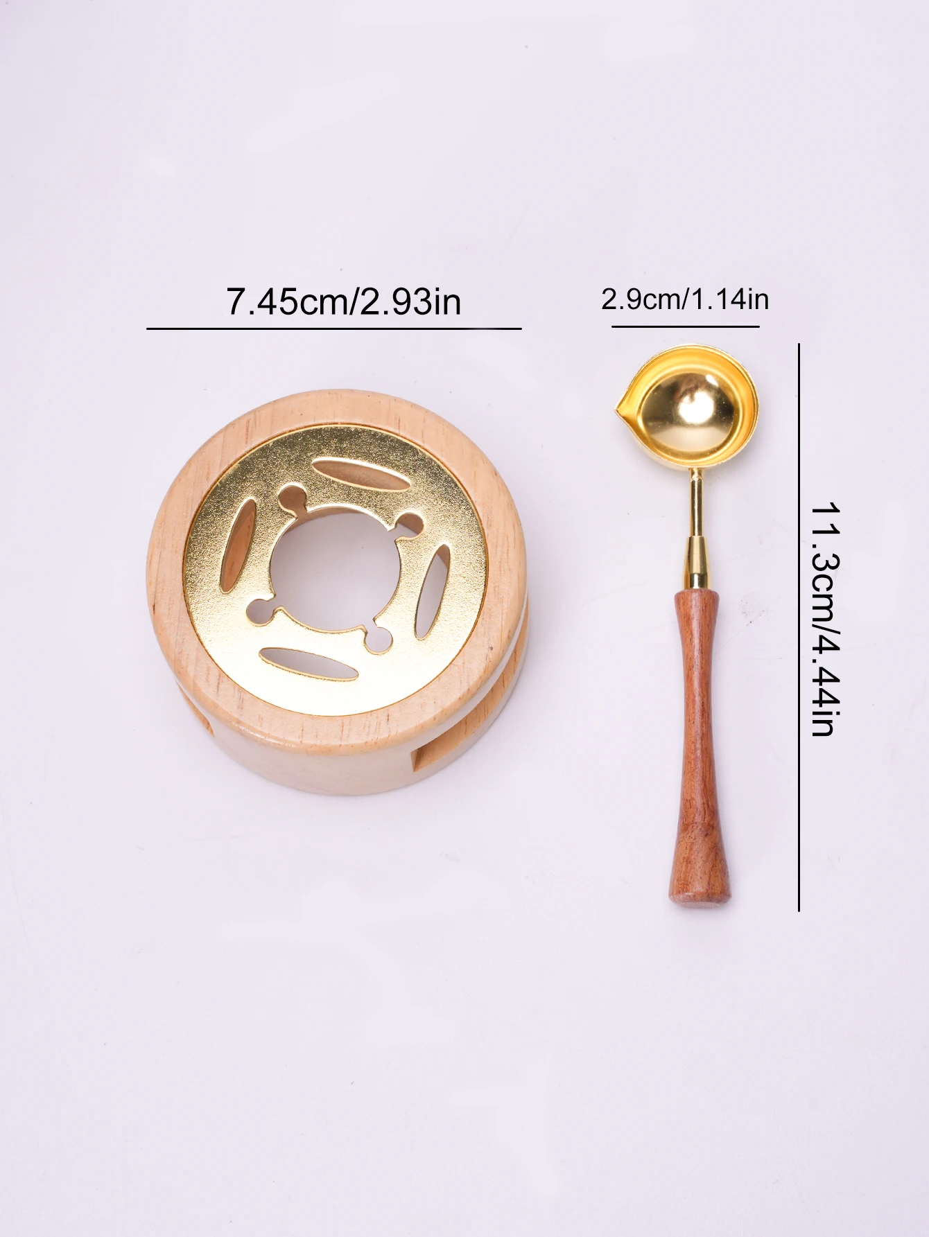 1set Wax Seal Set Wood Wax Melting Lacquer Furnace With /Spoon/Handle Wax Bead Melting Heater Wax Pot Heater For Stamp Craft