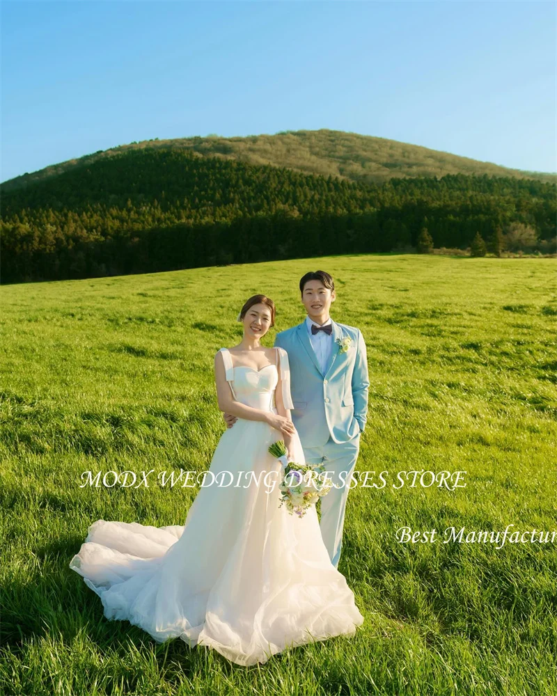 MODX Princess Simple White A-Line Wedding Dresses Sweetheart Straps Sweep Train Corset Back Bridal Gowns Spring Mariage 2025