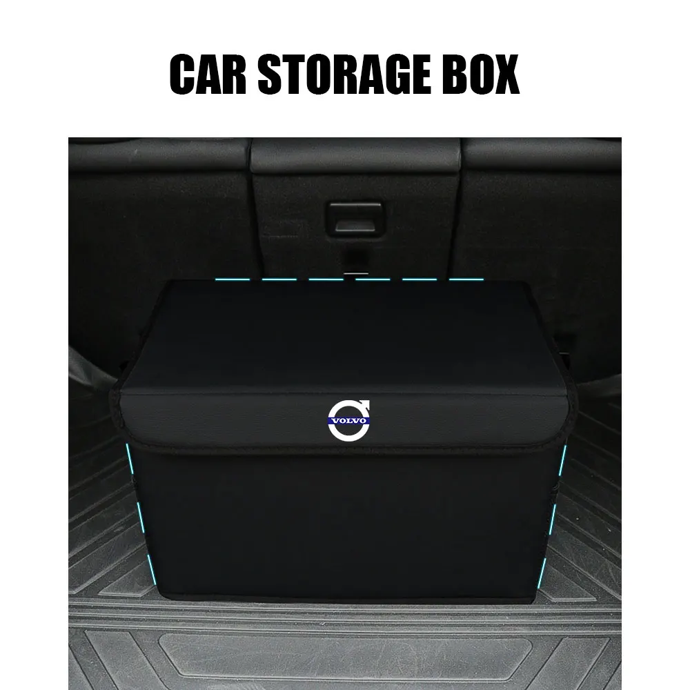 

PU Leather Car Trunk Storage Box Multiuse Tools Bag Stowing Tidying For Volvo S80L XC60 XC90 S40 S60 S80 Rdesign S40 Accessories