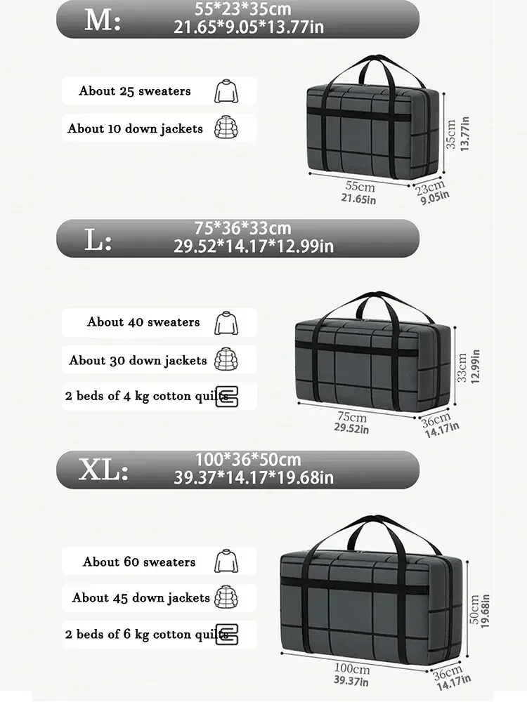 Thick composite material storage, large capacity clothing, cotton quilt storage bag, waterproof large size, portable handheld