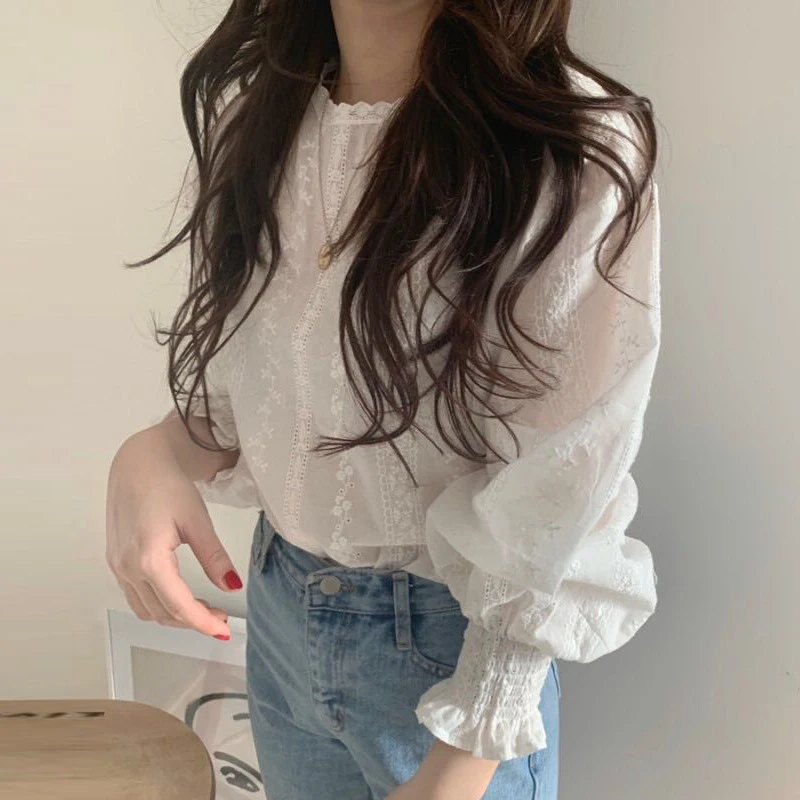 

Spring Sweet Fre Sle женские длинные све кружевные крючки с цветочным принтом накладной фонарь Sve Commute Sle корейская версия