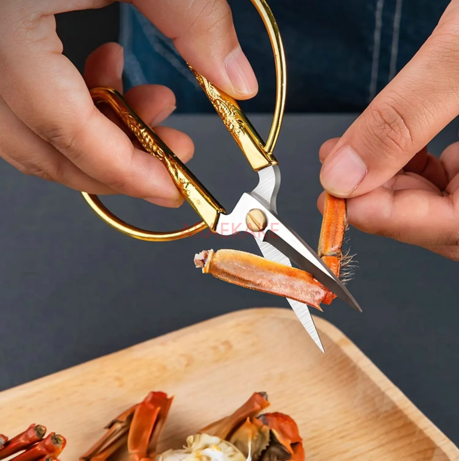 Home Crab Eating Tool for Peeling Crabs Divine Tool for Removing Hairy Crab Special Scissors Crab Eight piece Gift Box Crab