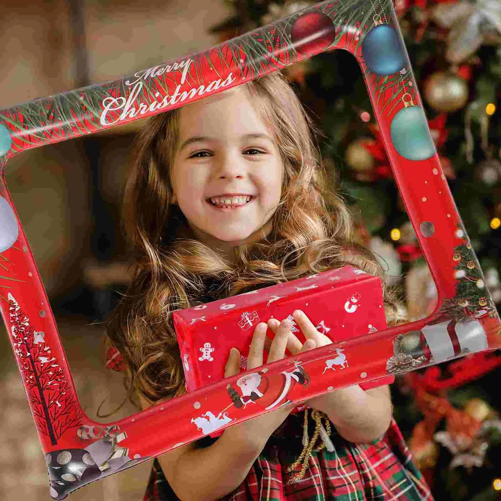 Holiday Inflatable Photo Frame New Year Frames Party Props Red Pvc Christmas Backdrop