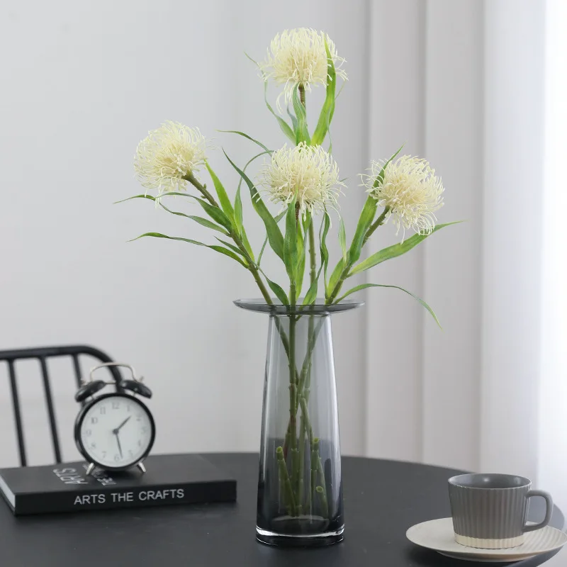 

5Pcs/pack 6-leaf Pincushion Flower Artificial Plastic Flowers Wedding Decoration Home Party Floral Accessories Photography Props