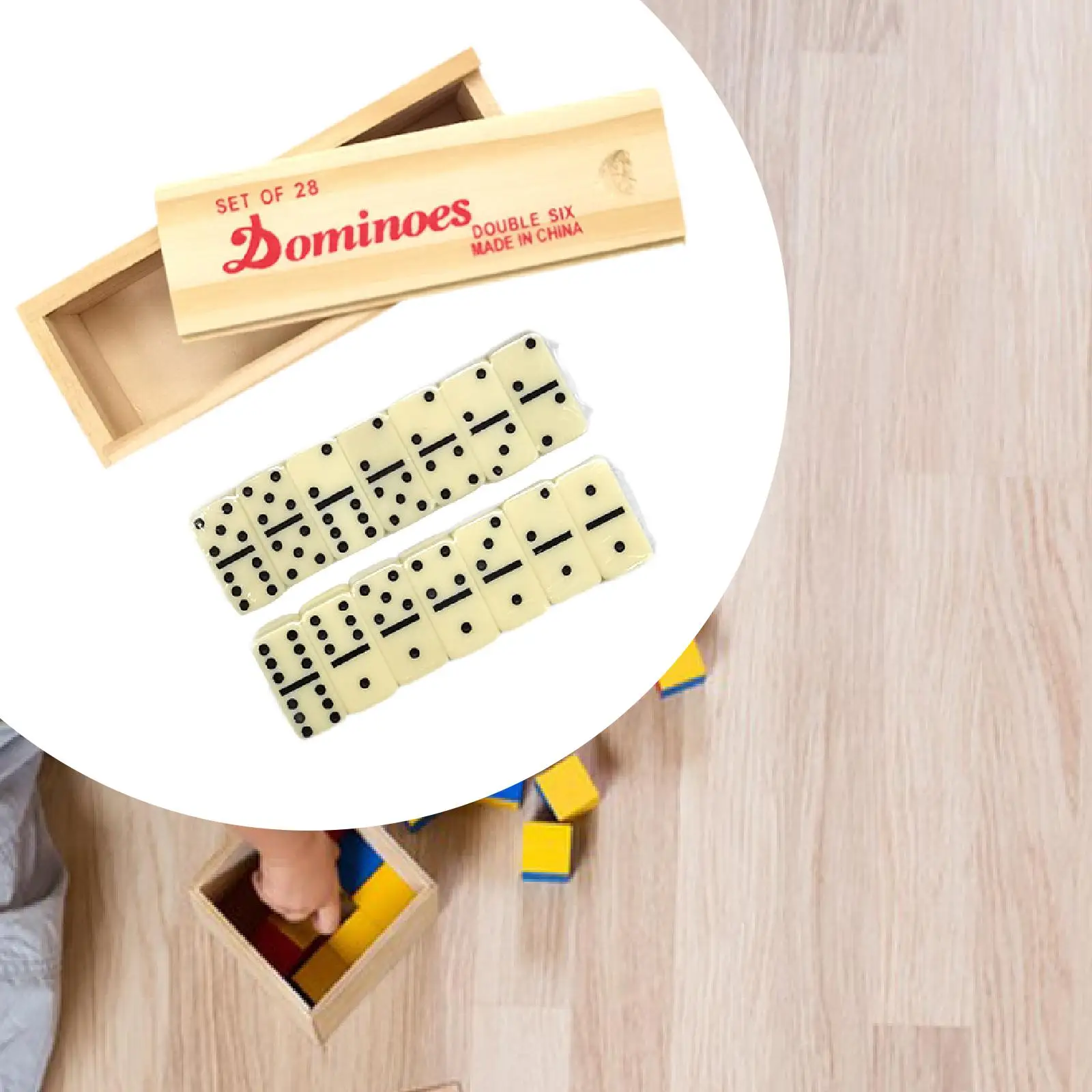 Dominoes Set with Wooden Box Melamine 28 Dominoes Cards Professional Board Game for Travel Family Game Night Family Adults Kids