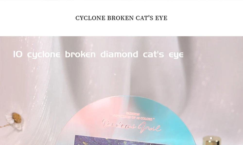Vendeeni TPO HEMA FREE 10 Farben Aurora Broken Diamond Cat Eye Gel Nagellack Galaxy Cyclone Magnetischer UV Soak Off Gel Lack – Detail 13