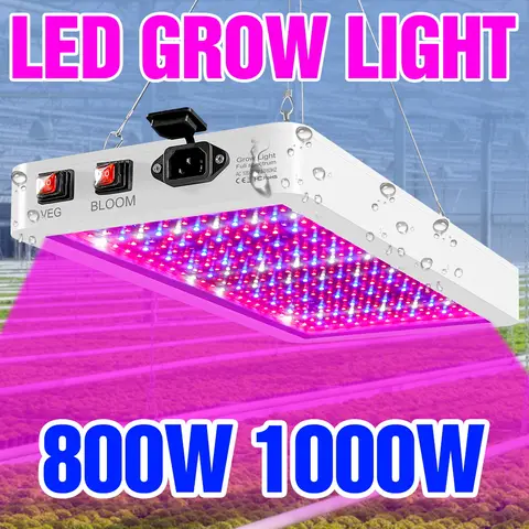 1000W LED Plant Grow Light Full Spectrum  IR UV Potted Fill Lighting Greenhouse Tent Succulent Fruit Hydroponic Cultivation Lamp