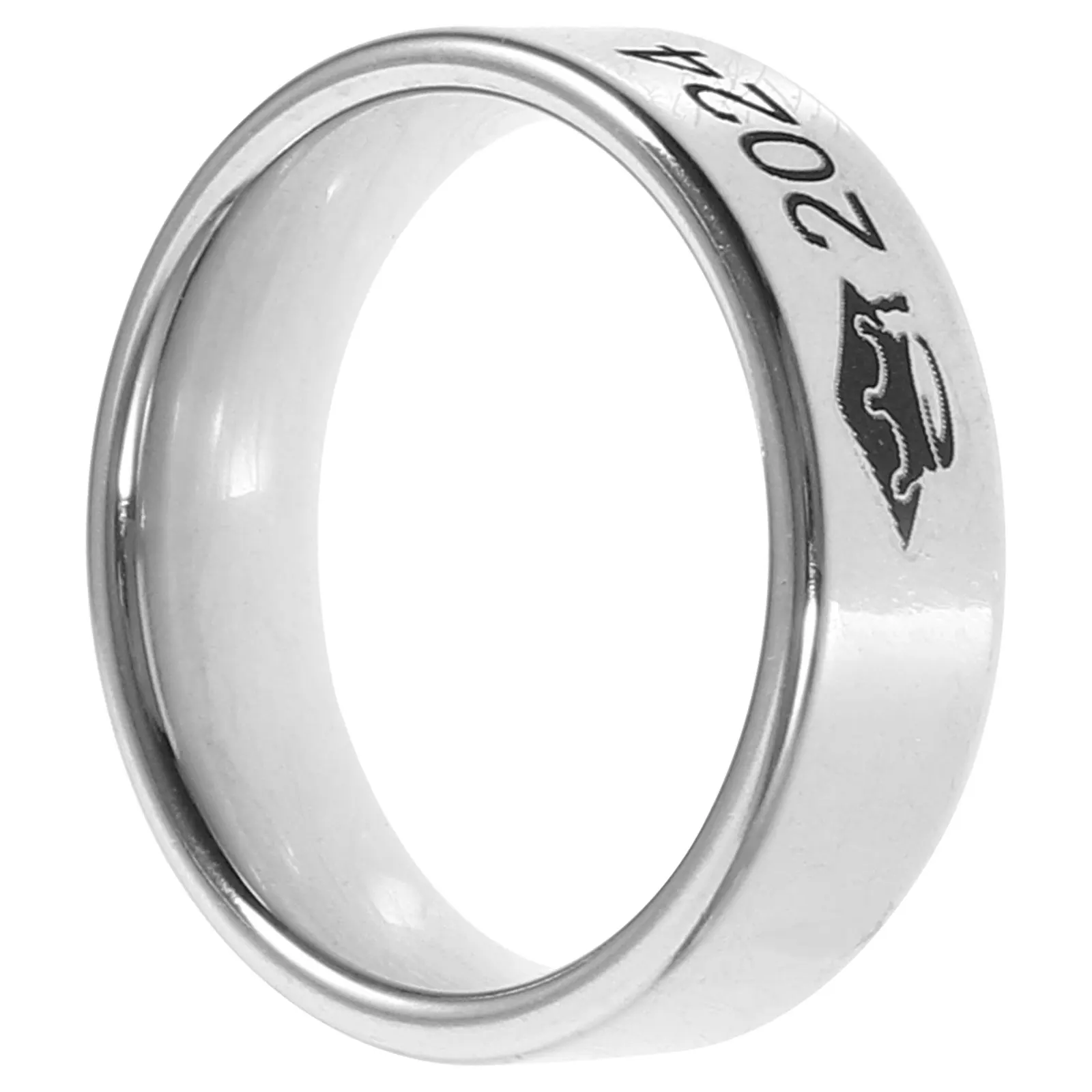 

2024 Graduation Ring Doctoral Stainless Steel Finger Rings Gifts for Men Women Silver Color Jewelry