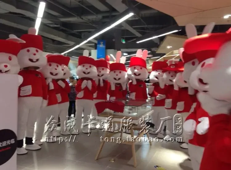 

White Rabbit Mascot Costume Cartoon Character Fancy Cosplay Dress for Adult full outfit Hallween party