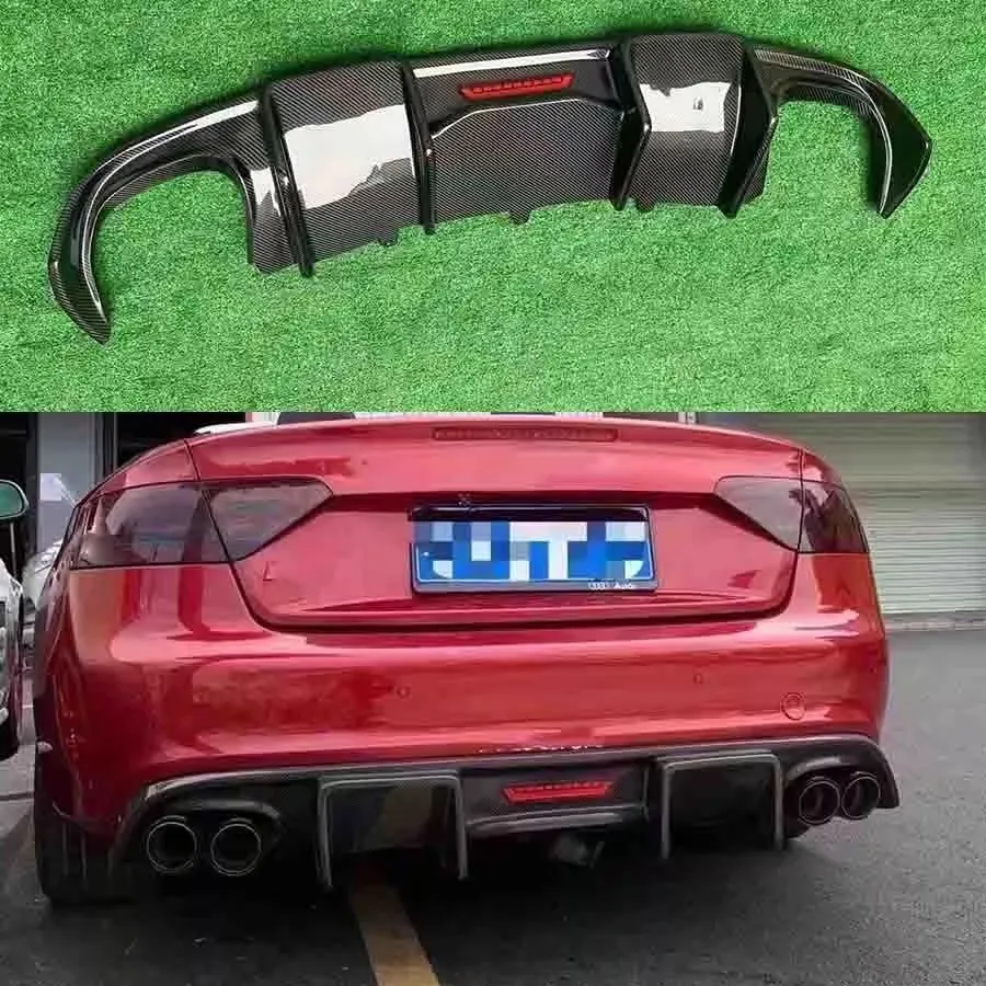 For Audi A5 S5 Coupe 2009-2011 Two-door Sports Carbon Fiber Car Rear Bumper Diffuser Rear Splitters Spoiler Back lip body kit