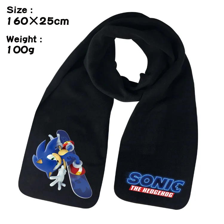 Sonic The Hedgehog Anime Series sciarpa 160cm sciarpa Casual Unisex per donna uomo inverno sciarpa calda all\'aperto fazzoletto da collo in peluche