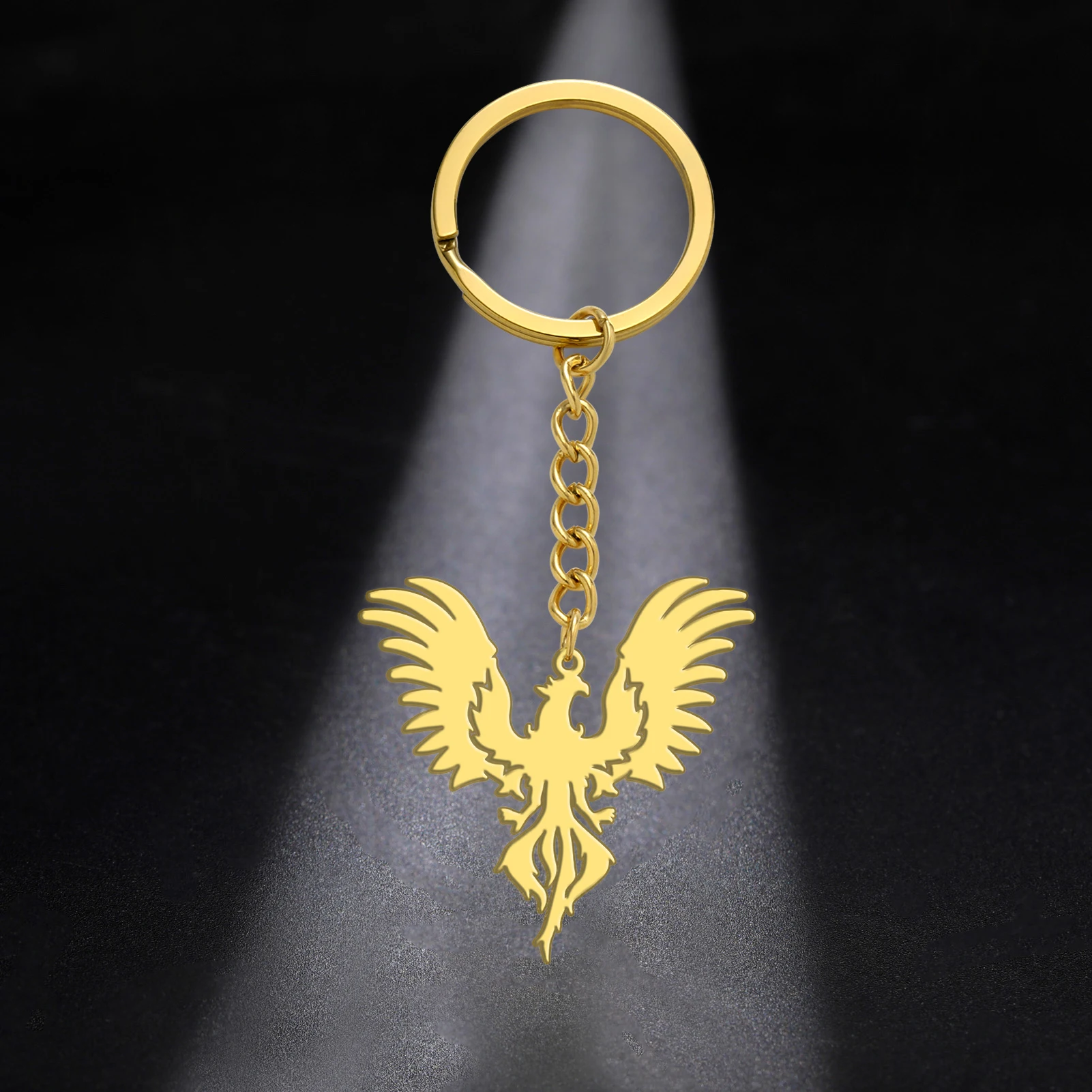 COOLTIME Edelstahl Schlüsselanhänger Tier Phoenix Adler Anhänger Tasche Auto Schlüsselanhänger Zubehör Schmuck Geschenk – Detail 4