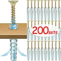 Serrated Steel Wall Anchors Metal Expansion Tube Pipe Self Tapping Screw Drilling Plug for Concrete Wall Fasteners Bolt Anchors