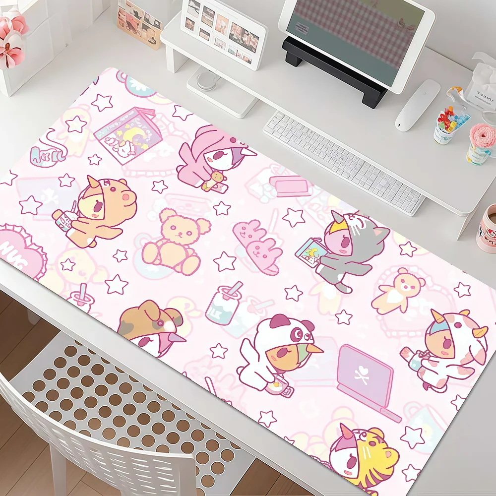 Trendige Marke T-tokidokis Cartoon Niedliches Mauspad Rutschfester Gummirand Verstärkte Laptop-Gaming-Schreibtischunterlage