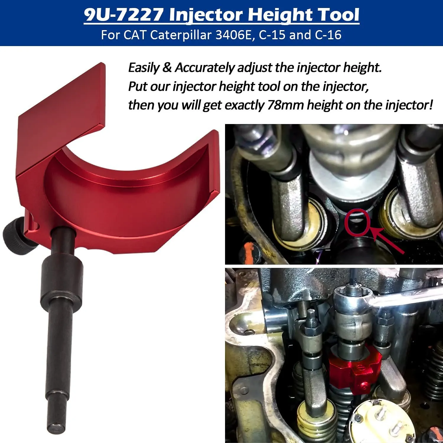 HOT-Engine Injector Adjustment Gauge Tool Diesels Engine Injector Timing Fixture For Caterpillar CAT C-15 C-16 3406E 9U-7227,Eng